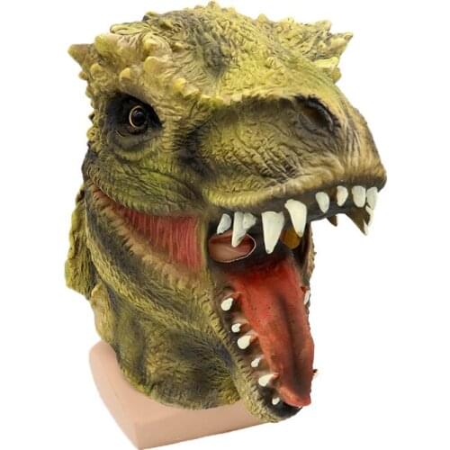 Halloween new dinosaur mask Jurassic latex animal headgear cosplay party funny costume props