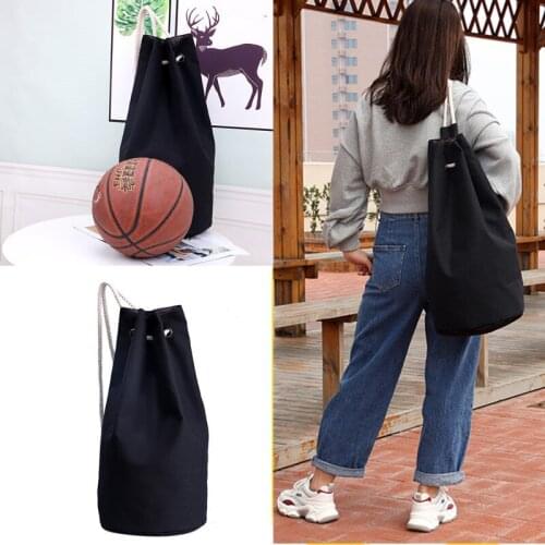 Canvas drawstring pocket backpack basketball bag large capacity outdoor men and women leisure sports football bag campus drawstr