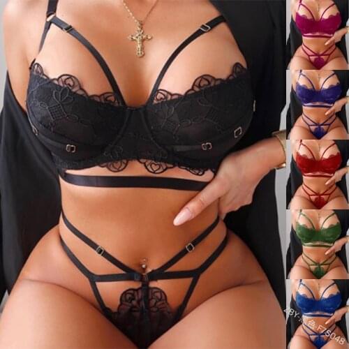Sexy Lingerie Underwear Babydoll Bra Set Hot Erotic Underwear Porno Bra Transparent Brassiere See Through G-string