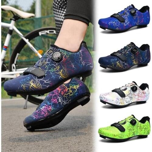 Men and Women Cycling Mountain Bikes with Lock Shoes Sports Non-slip Breathable Road Bike Tennis Sports Running Shoes