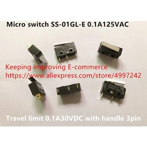 Original new 100% micro switch SS-01GL-E travel limit 0.1A with handle 3pin