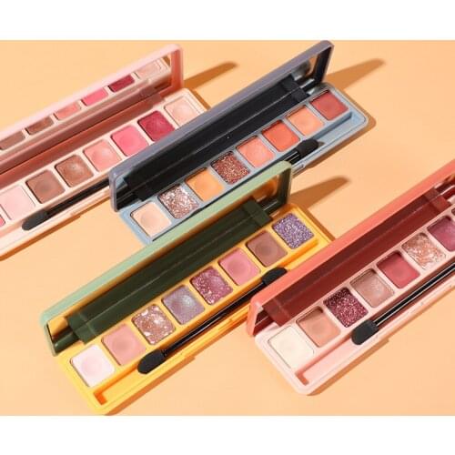 8-Color Eye shadow Palette Fingertip Eye Shadow Glitter Beads Powder Small Pearly Portable Waterproof Beginner Eye Makeups Tool