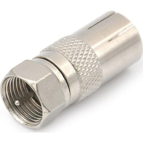 F Type Male Plug Adapter Connector Converter To Coax Female Socket Alloy For Satellite TV DVR Coaxial Connector 12 x 27 mm