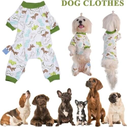 TAONMEISU Pajamas For Pet Dog Soft Warm Cozy Dinosaur Pattern Puppy Jumpsuits Pets Sleeping Wear Clothes Drop Shipping