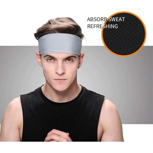 Baasploa men sweatband sports headband women strech elastic yoga running hair band Women Turban Head Wrap Headband Sweatband