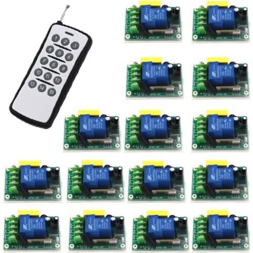 Learning Code Remote Control switch 220V 15CH 15-button wireless remote control & 30A 1CH high power receiver SKU: 5511