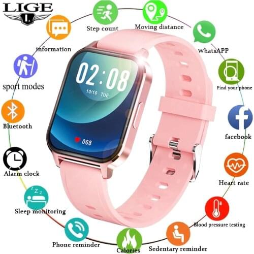 LIGE Woman Bluetooth Phone Smart Watch Women Waterproof Sports Fitness Watch Health Tracker 2021 New Music Player smartwatch Men