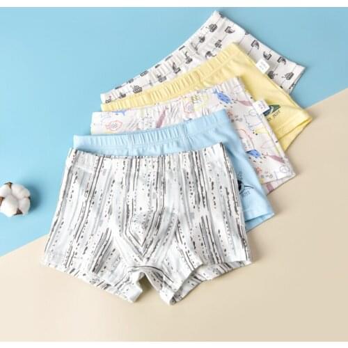YourSeason Teen Boys Striped Cute Underpants Cotton Children Cartoon Fish Shorts Boxers Toddler Kids Football Panties 5pcs/lot