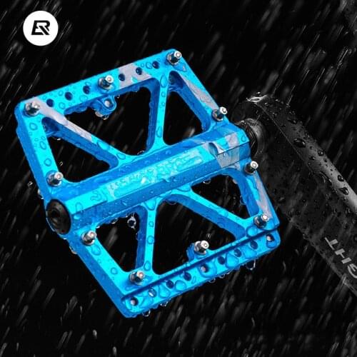 ROCKBROS Bicycle Pedals Aluminum Mountain Bike Widen Pedal Bicycle Pedal Perlin Anti-slip Foot Riding Cycling Accessories