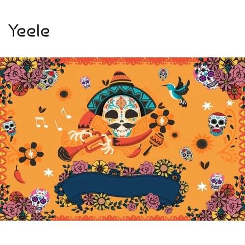 Yeele Mexico Day of the Dead Backdrop Photography Background For Photo Studio Vinyl Decoration Photophone Photozone Photocall