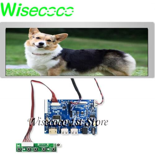 Wisecoco 9 inch Ultra Wide Bar Lcd Display Audio Controller Board 820X260 tft LCD Screen LQ091B1LW01