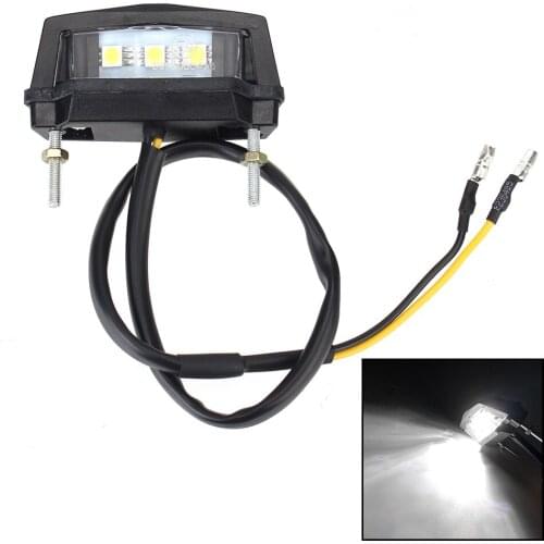 12V Motorcycle Tail Rear Light Waterproof LED Number Plate Light Universal Mini Motorbike License Light