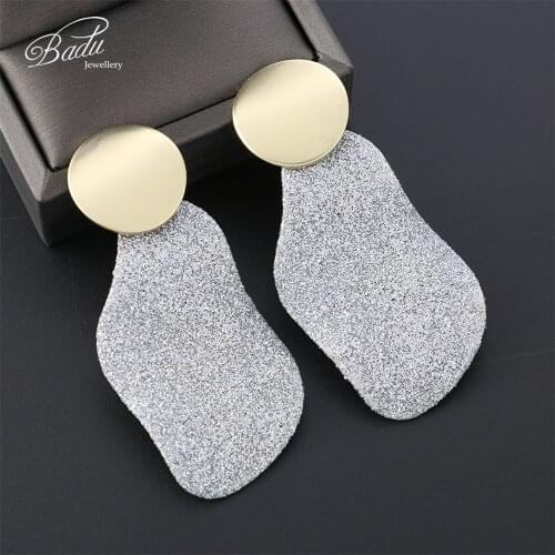 Badu Glitter Sequins Earring Luxury Big Retro Earrings for Women Fashion Jewelry Gift for Girls Wholesale Dropshipping