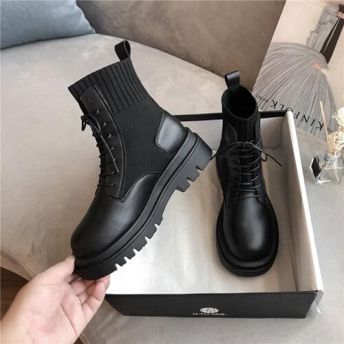 Women Boots High Quality Genuine Leather Martin Boots Platforms Couple Men Punk Motorcycle Boots Ankle Boots Women Shoes Winter