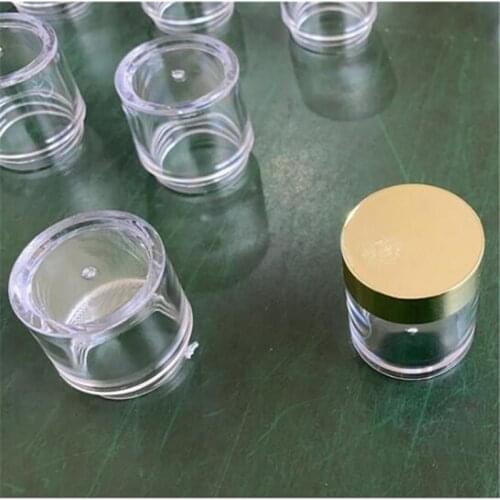 1oz./jar Gold Lids Transparent Empty Travel Bottles（For Nails Acrylic Powder/Glitters Or Other Cosmetic Powders）20/50/100 Bottle