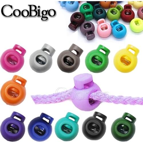 10pcs Cord Lock Stopper Spring Stop Toggle Clip Round Ball Plastic Colorful For Paracord Shoelace Rope DIY Accessories