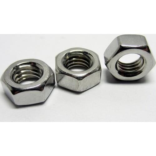 100pcs/lot Metric thread DIN934 M1.6 M2 M2.5 M3 M3.5 M4 M5 304 Stainless Steel Hex Nuts