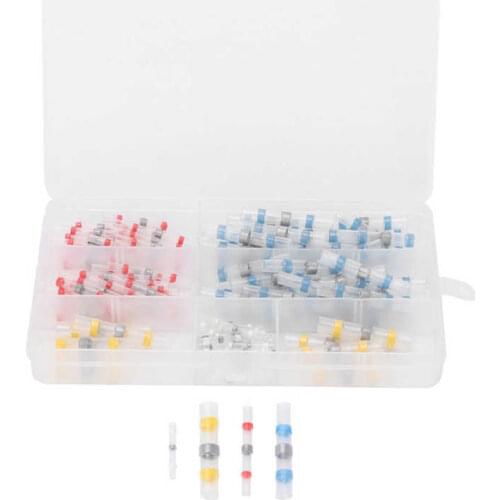 120pcs Solder Seal Sleeves Heat Shrink Butt Connectors 2:1 Shrinkage Ratio for Marine Boat Automotive Insulated Solder Connector