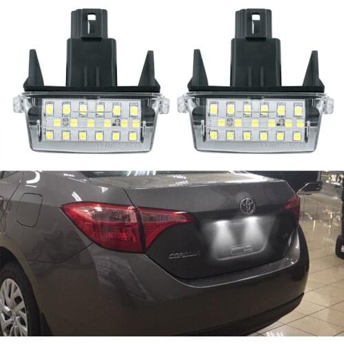 2pcs LED Car License Plate Light For Toyota Corolla Camry Auris Prius Vios Yaris EZ Proace Esquire Canbus Rear Tail Number Lamp