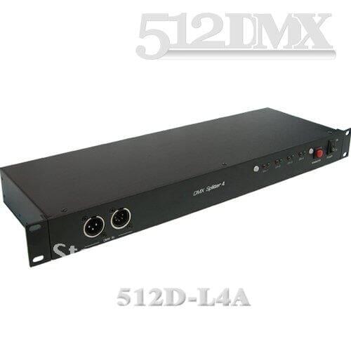 4 Way DMX Splitter;Size: 482 x 147 x 44mm (19" Rack, 1U)