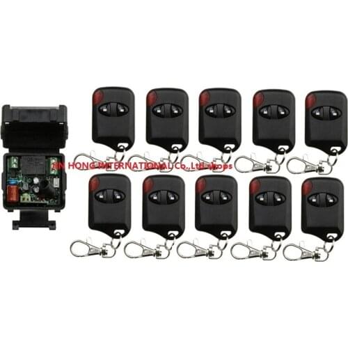 AC220V 1CH Wireless Remote Control Switch System teleswitch 1pcs Receiver & 10pcs Transmitters for Appliances Gate Garage Door