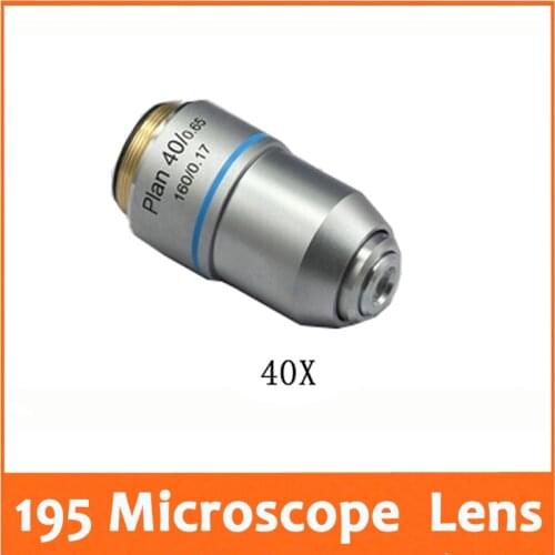 40X L=195 Plan Achromatic Biological Microscope Objective Lens Laboratory Biomicroscopy Accessories 20.2mm for Medical Science