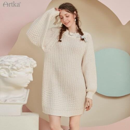 Модные вязаные платья Artka China At AliExpress
