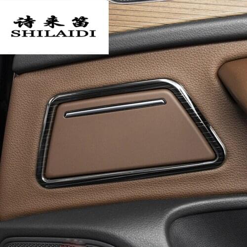 Car styling Back Ashtray Device Stowing Tidying box cover Sticker trim decoration frame for Audi A6 C7 Interior Auto Accessories