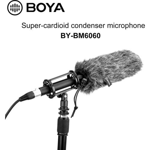 BOYA BY-BM6060 Professional Shotgun Microphone Super-Cardioid Condenser Mic for Canon Nikon Sony Panasonic Video DSLR Camcorder