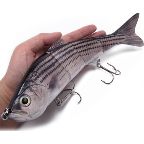 CATCHSIF 1PK 10inch Large Saltwater Striped Bass swimbait Fishing Lures Hard 4 segments floating baits boat sea travel