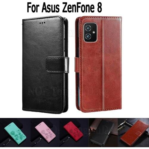 Wallet Case For Asus ZenFone 8 ZS590KS Cover Etui Flip Stand Leather Book Funda On Asus ZenFone8 Case Magnetic Card Phone Hoesje