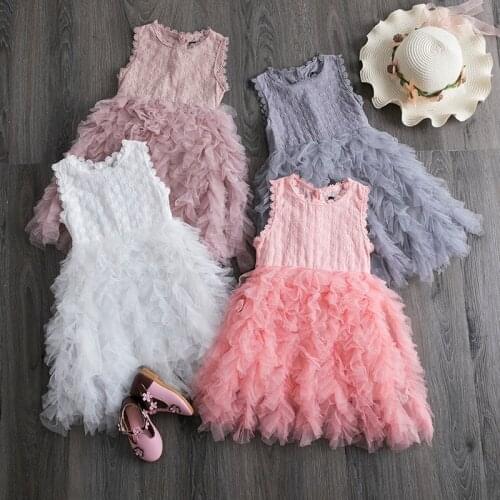 Kids Dresses For Girls Fluffy Cake Smash Dress Girls Princess Party Dress Wedding Evening Dress For Girl Children Summer Clothes