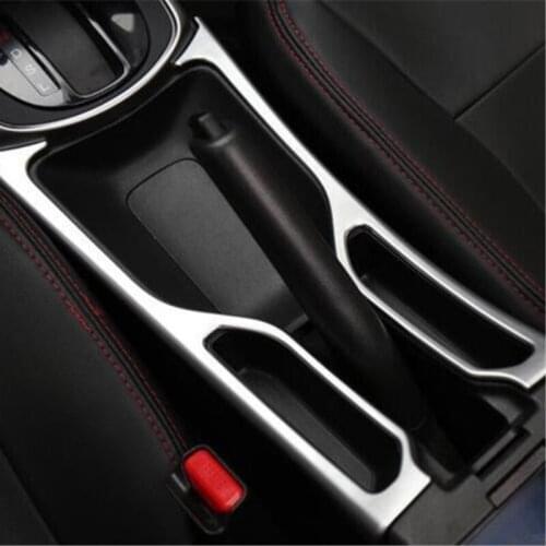 For Honda City 2014-2017 ABS Chrome Gear Console Parking Brake Handbrake panel Cover car styling car Accessories 2pcs