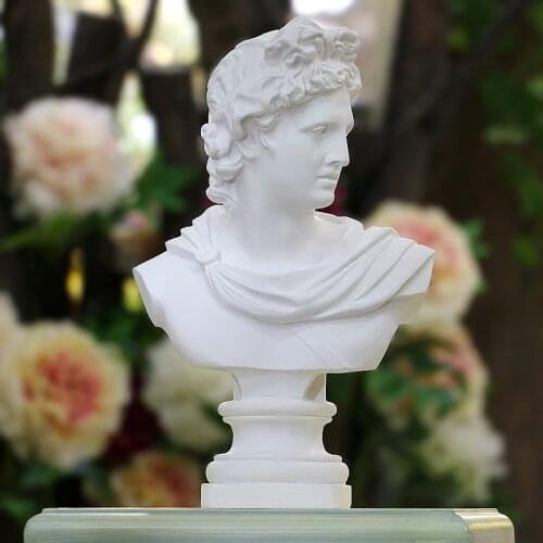 Greek Apollo Head Ornament European Mythology Apollo Resin statuette Decoration Figurine Mythological Figure Sketch drawing prop