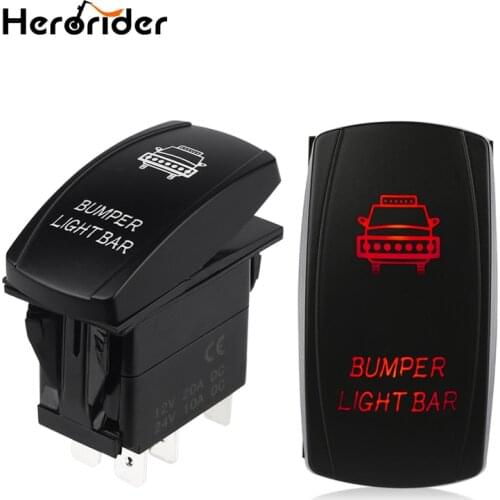 Herorider 5 Pin Carling Style LED Light Bar Toggle Rocker Switch SPST ON-OFF Waterproof Rocker Switch for Car Boat Truck 12V