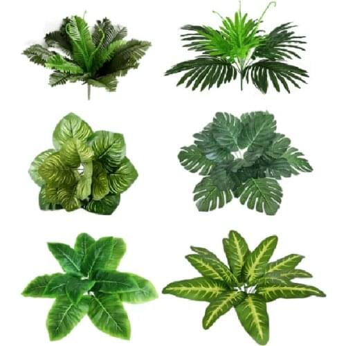 Artificial Green Leaves Flower Arrangement Green Fake Plants Wedding Home Garden Decoration Plants Wall Accessories