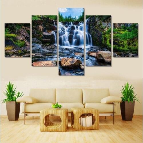 HUACAN 5pc Multi-picture Diamond Painting New Waterfall 5D DIY Diamond Embroidery Sale Landscape Rhinestones Mosaic Handicraft