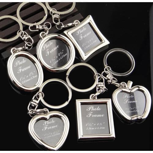 10pcs/lot Photo Frame Metal Heart Keychain DIY Wedding Photos Kids Photo Souvenir Activities Key Chain Wedding Party Gift