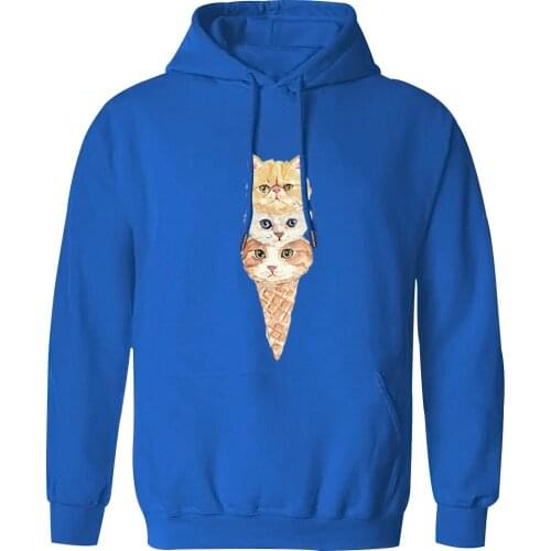 Mens Hooded Ice Cream Cat Harajuku K-pop Sweatshirts and Hoodie Hipster Streetwear Clothing Tops Autumn 2020 Fashion Pullovers