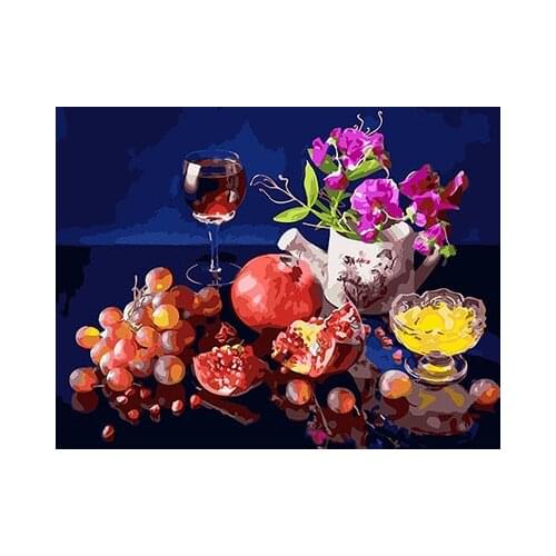 DRAWJOY Pictures Fruit DIY Painting By Numbers Canvas Oil Painting Painting And Calligraphy Home Decor For Living Room Wall Art