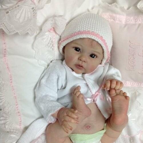 ADFO Reborn Baby Doll Kit 20 Inches Realistic Handmade Vinyl Silicone DIY Painted Reborn Kits Unassembled Parts with Body Eyes