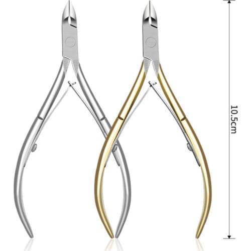 Stainless Steel Cuticle Nipper Professional Remover Scissors Finger Care Manicure Nail Clipper Dead Skin Tools Gold and Sliver