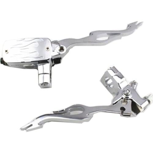 Pair 1" 25mm Handlebar Flame Master Cylinder Clutch Levers Brake For Yamaha Honda Suzuki Kawasaki VN Dual Sport bike Offroad