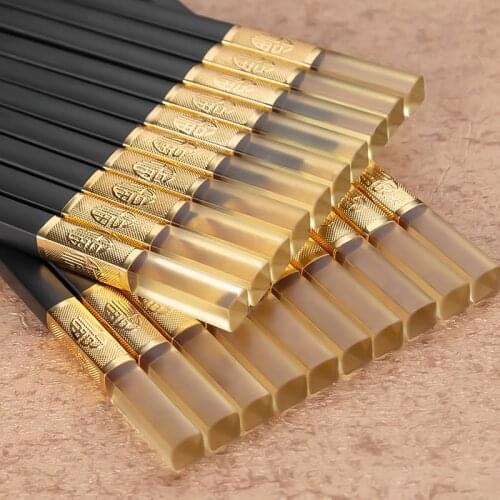 PIIOY Plastic Chopstick Black Tableware Set Chopsticks to Eat Sushi Spicy Noodles Chinese Food Kitchen Household Utensils