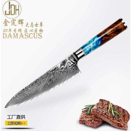 Professional Chef Knife by FZIZUO Handmade VG10 Damascus Steel Kitchen Knife Vegetable Gyuto Cuisine Knives Cooking Tools