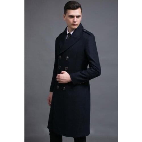 S-6XL ! 2020 Plus size MENS brand slim casual long overcoat fashion double breasted male woolen overcoat wool coat costumes