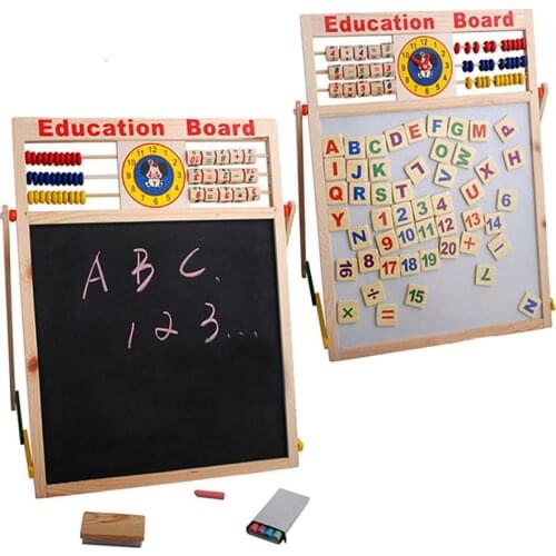 Abacus Wooden Letters Numbers Blackboard Magnetic Board Kids Educational Toys