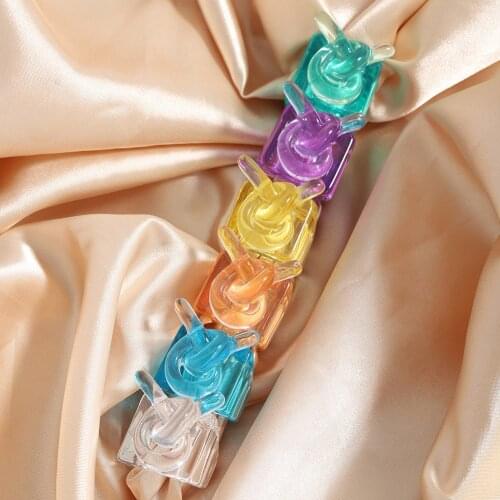 Vedawas INS Aesthetic Acrylic Resin Transparent Rings for Women Boho Colorful Irregular Engagement Rings Jewelry Wholesale Gifts