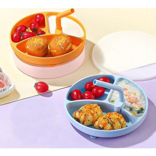 1set Silicone Baby Feeding Kids Suction Cup Bowl Tableware Sets Assist Baby Learnning Dishes Spoon Feeding for Babies Toddlers