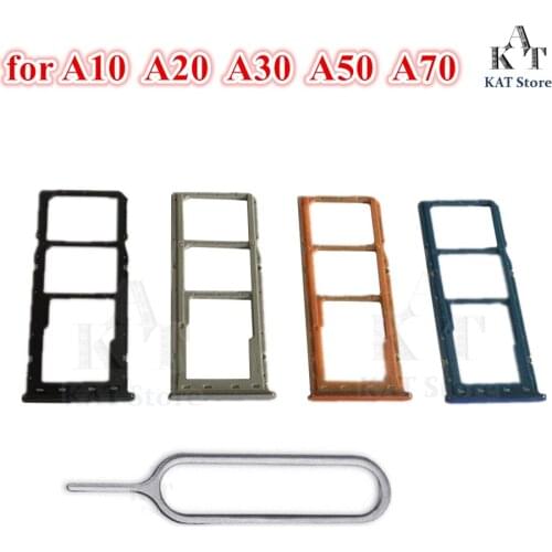 1Pcs Sim Tray Holder for Samsung Galaxy A10 A105F A20 A205F A30 A305F A50 A505F A70 Nano Micro SD SIM Card Tray Slot Repair Part